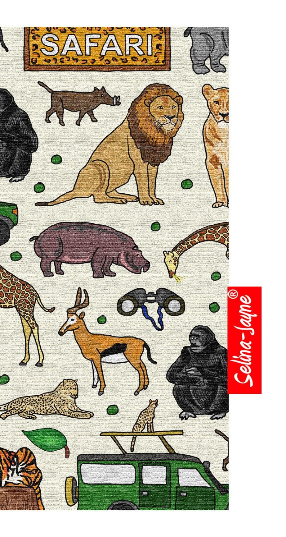 Safari Animals Glasses Case Soft Fabric by Selina-Jayne