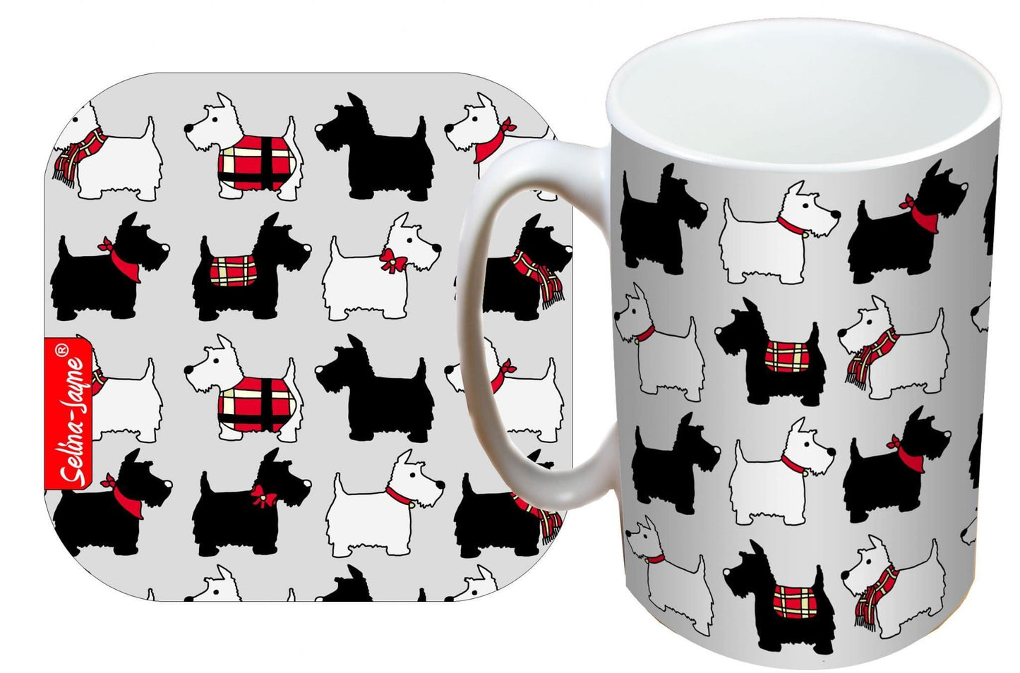 Scotty Dogs Mug and Coaster Gift Set by Selina-Jayne