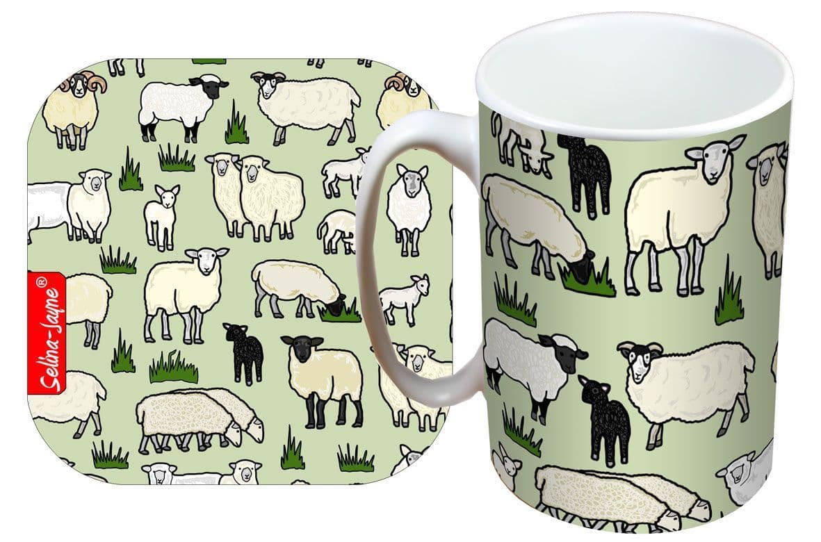Sheep Mug and Coaster Gift Set by Selina-Jayne