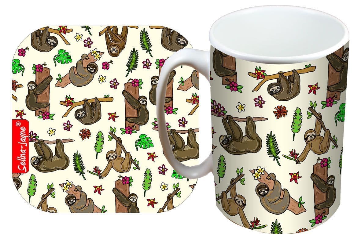 Sloth Mug and Coaster Gift Set by Selina-Jayne