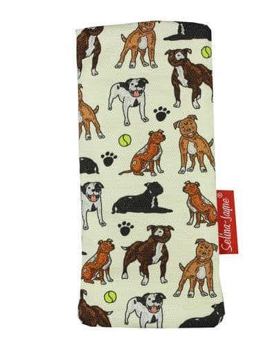 Staffy Dogs Soft Glasses Case by Selina-Jayne