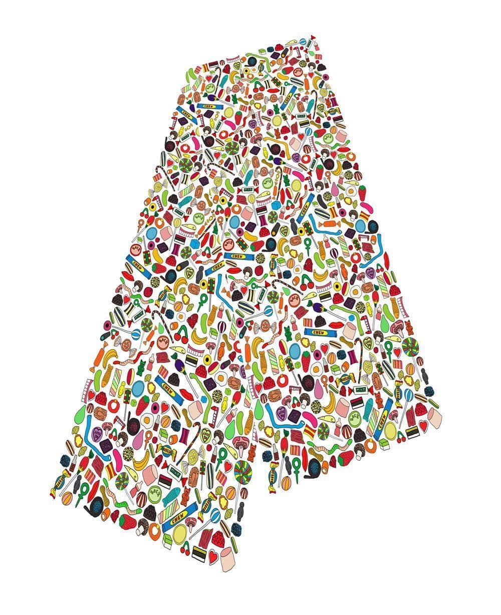 Sweet Tooth Silk Scarf by Selina-Jayne