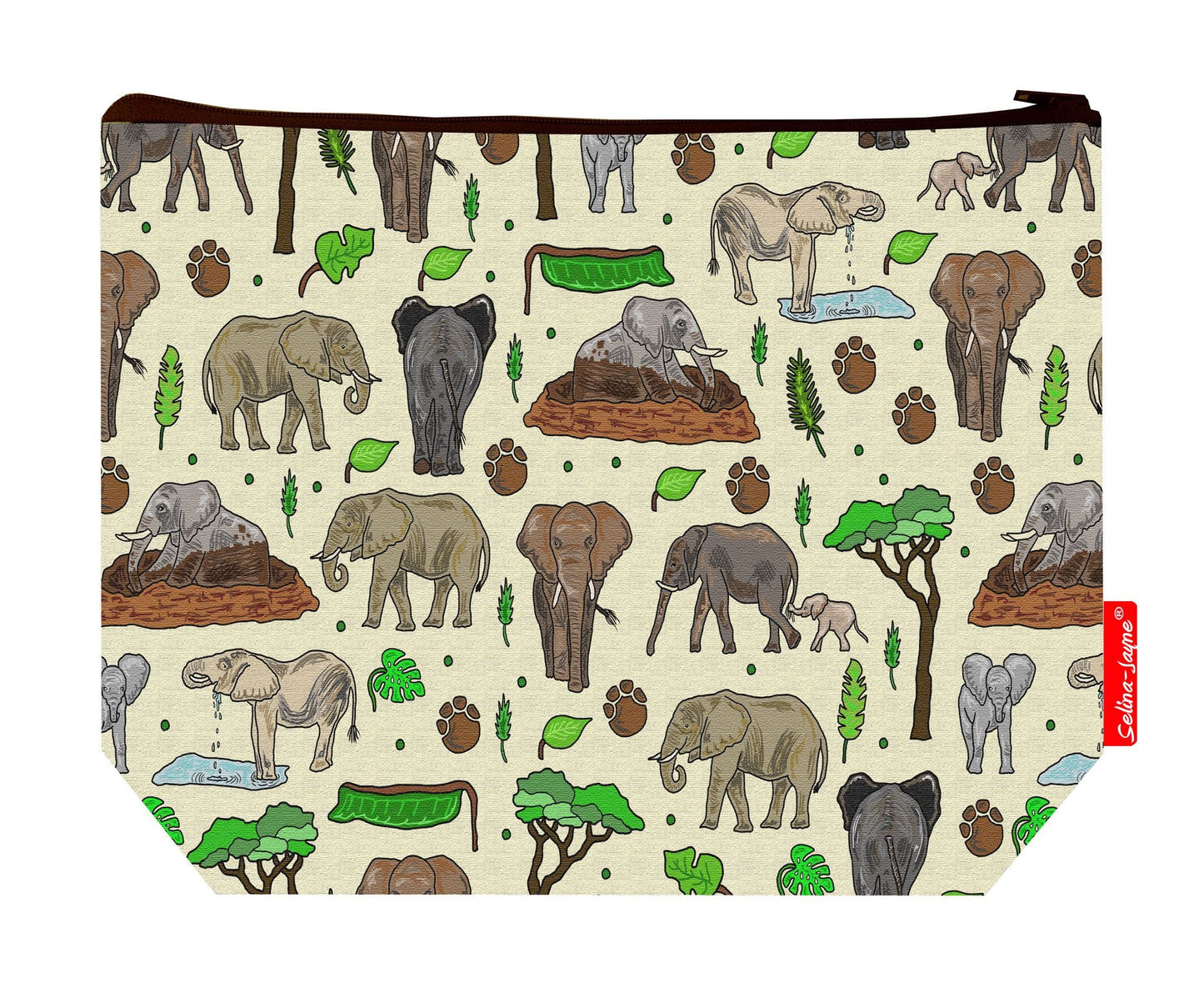Wild Elephants Toiletry Bag by Selina-Jayne
