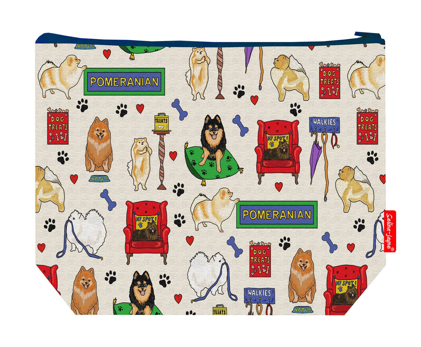 Pomeranian Dog Toiletry Bag by Selina-Jayne