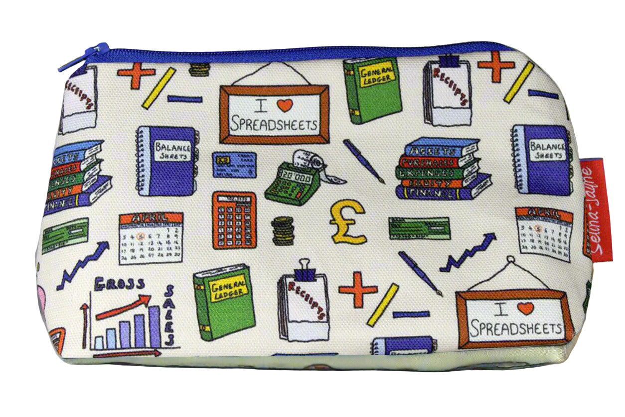 Premium accountancy makeup bag gift for finance professionals with wipe-clean lining