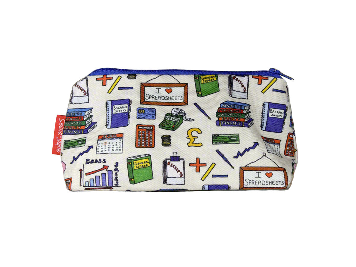 Accountants cosmetic bag with professional accounting design by Selina-Jayne Designs