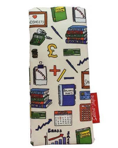 Premium accountant gift glasses case with colourfast design and soft cotton lining by Selina-Jayne
