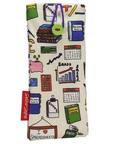 Accountants Glasses Case by Selina-Jayne — soft fabric eyeglass case with vibrant HD accountant design