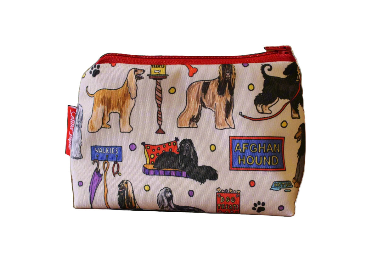 Afghan Hound cosmetic bag with elegant dog breed design by Selina-Jayne Designs