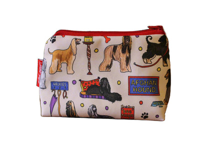 Afghan Hound cosmetic bag with elegant dog breed design by Selina-Jayne Designs