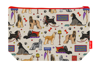 Premium Afghan Hound wash bag with vibrant HD print and washable lining