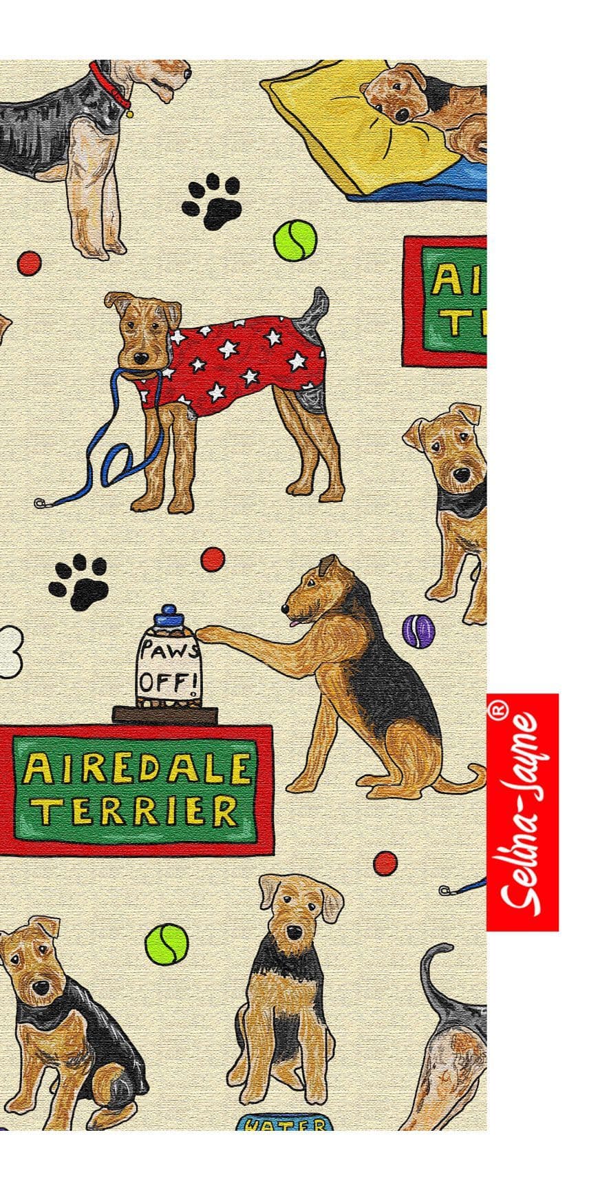 Premium dog lover gift glasses case with colourfast Airedale Terrier design and soft cotton lining by Selina-Jayne