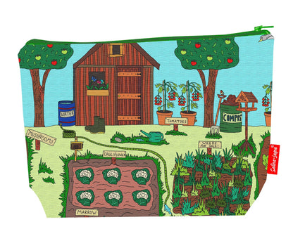 Premium gardening wash bag with vibrant allotment HD print and washable lining