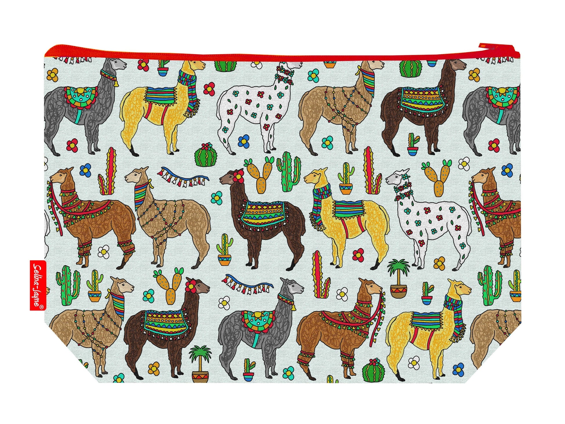 Alpaca toiletry bag featuring alpaca artwork by Selina-Jayne Designs