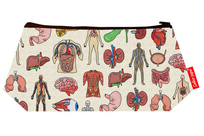 Anatomy makeup bag showing premium quality and wipe-clean lining