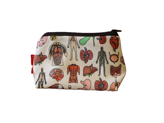 Anatomy cosmetic bag with vibrant medical science design - UK made by Selina-Jayne