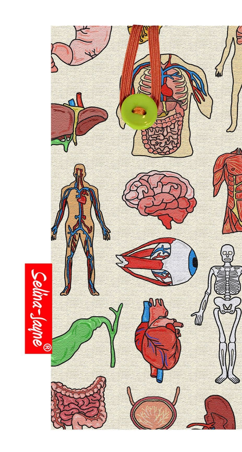 Anatomy Glasses Case by Selina-Jayne — soft fabric eyeglass case with vibrant HD anatomy medical design