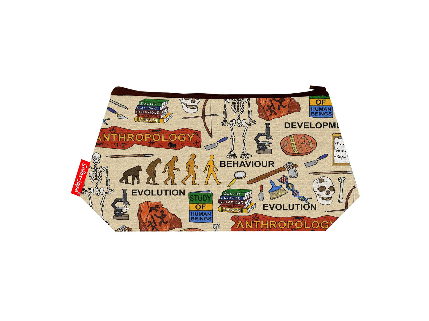 Anthropologist cosmetic bag with archaeology design - UK made by Selina-Jayne