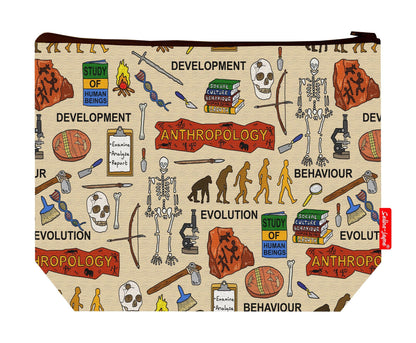 Premium anthropology wash bag with vibrant academic HD print and washable lining