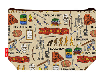 Anthropologist toiletry bag featuring anthropology-themed design by Selina-Jayne Designs