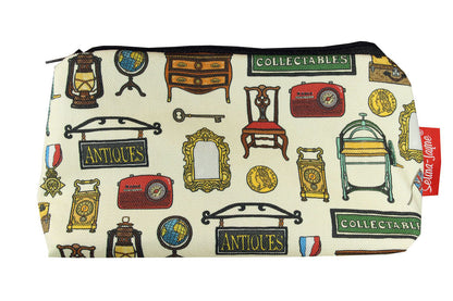 Antiques makeup bag showing premium quality and wipe-clean lining