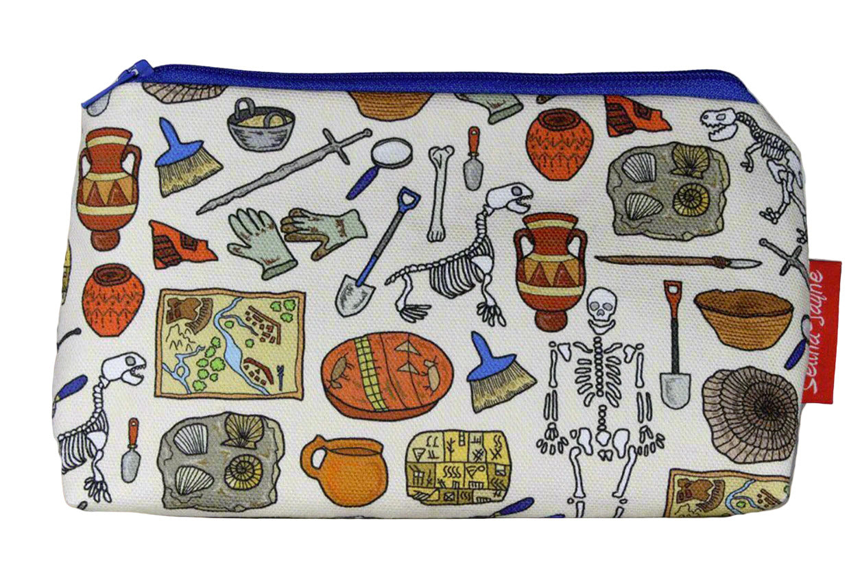 Archaeologist makeup bag showing premium quality and wipe-clean lining