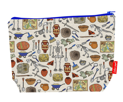 Premium archaeology wash bag with vibrant ancient history HD print and washable lining