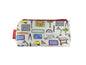 Architect cosmetic bag with vibrant architecture design featuring blueprints and design tools by Selina-Jayne
