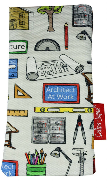 Premium architect gift glasses case with colourfast architecture design and soft cotton lining by Selina-Jayne