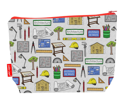Architect toiletry bag featuring architecture-themed design by Selina-Jayne Designs