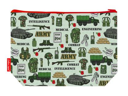 Army toiletry bag featuring military-themed design by Selina-Jayne Designs