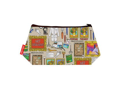 Art Historian cosmetic bag with vibrant art history design featuring artistic motifs and cultural heritage by Selina-Jayne

