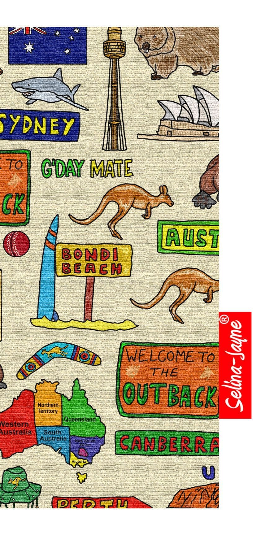 Premium Australian gift glasses case with colourfast Australia design and soft cotton lining by Selina-Jayne
