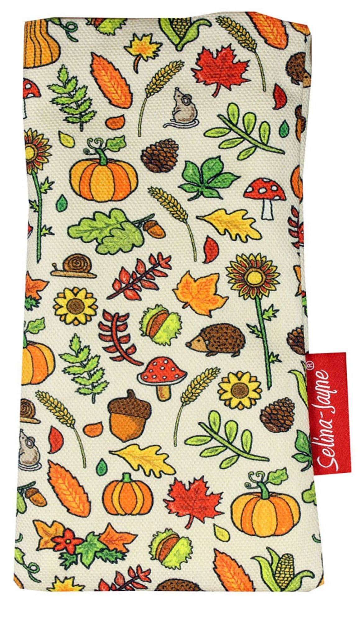 Premium nature gift glasses case with colourfast autumn meadow design and soft cotton lining by Selina-Jayne