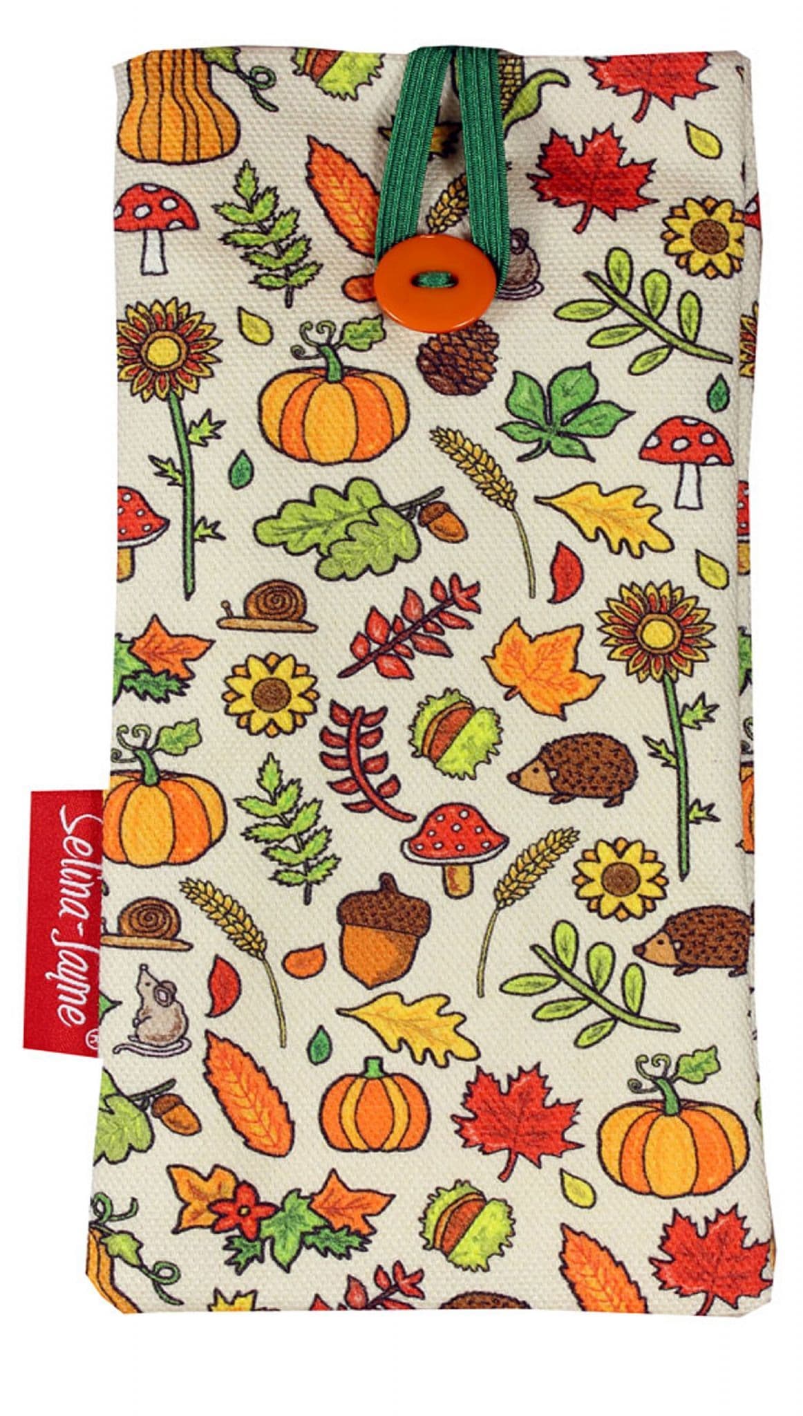 Autumn Meadow Glasses Case by Selina-Jayne — soft fabric eyeglass case with vibrant HD autumn meadow floral design