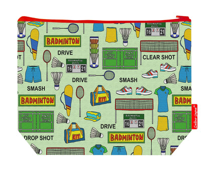 Premium sports lover wash bag with vibrant badminton HD print and washable lining