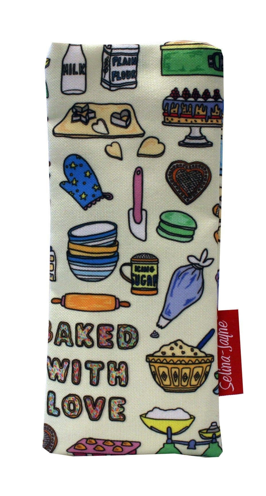 Premium baking soft glasses case — vibrant print, colour-coordinated fastener by Selina-Jayne