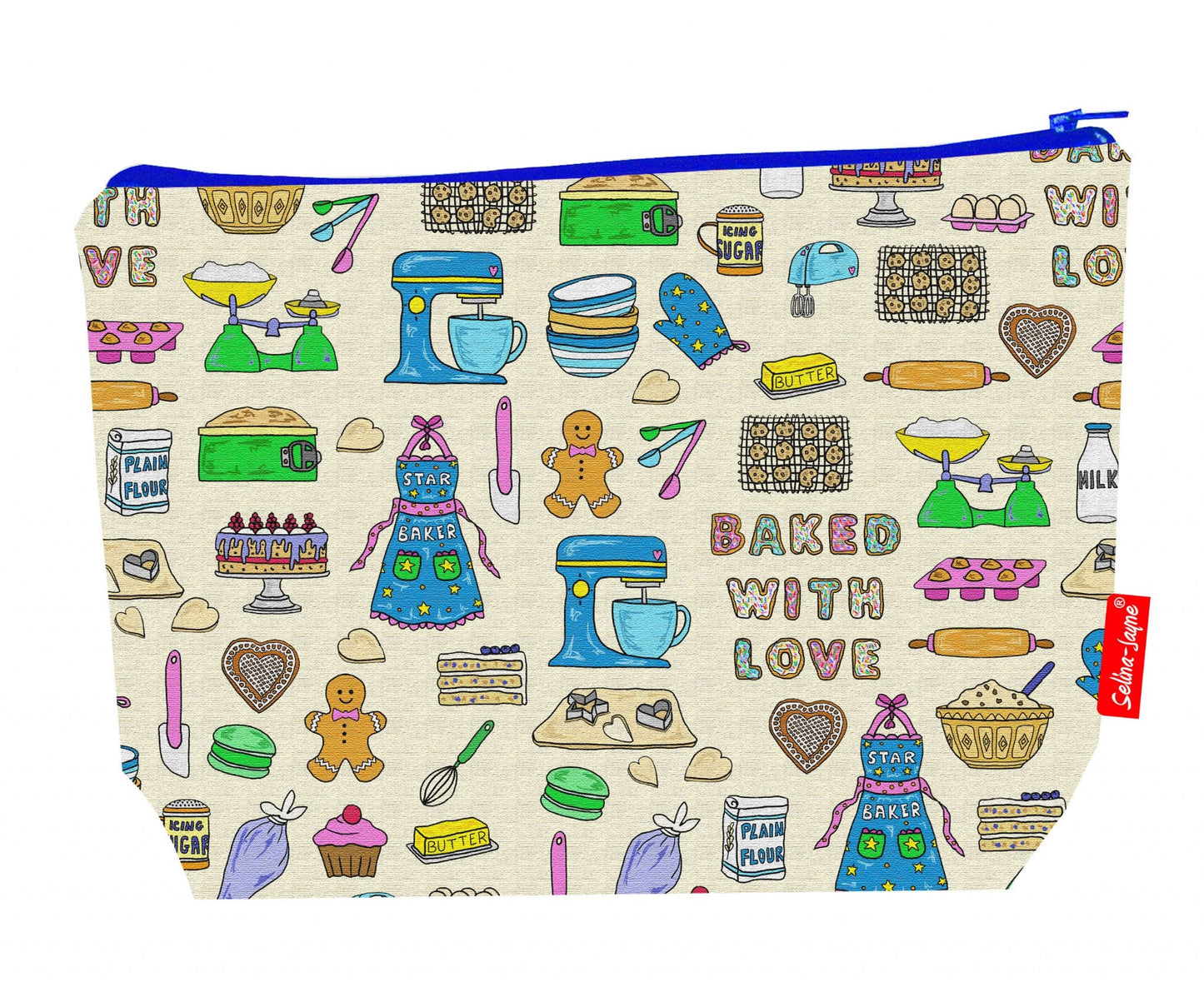 Premium baker wash bag with vibrant baking HD print and washable lining