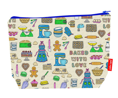 Premium baker wash bag with vibrant baking HD print and washable lining