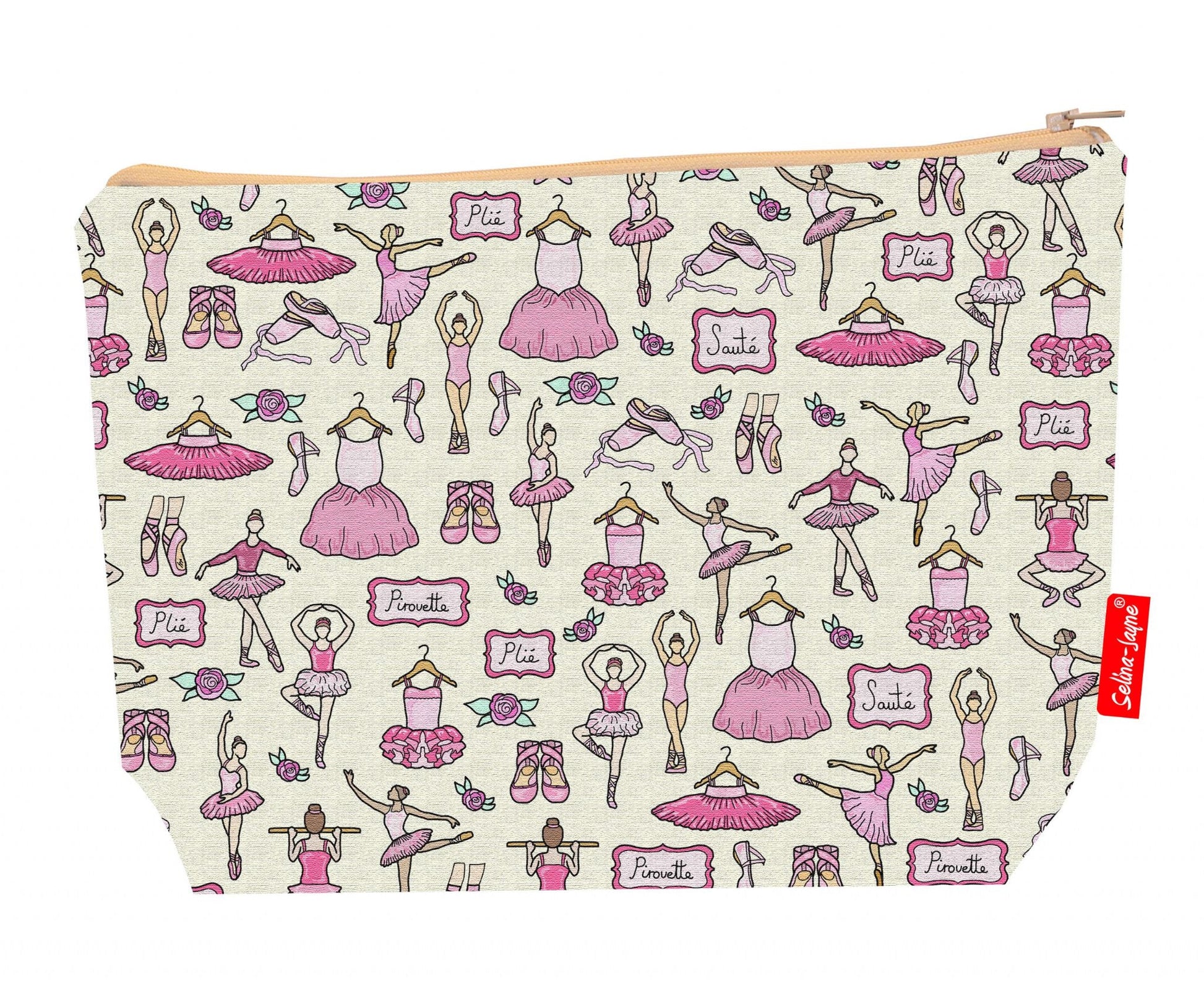 Premium dancer wash bag with vibrant ballet HD print and washable lining