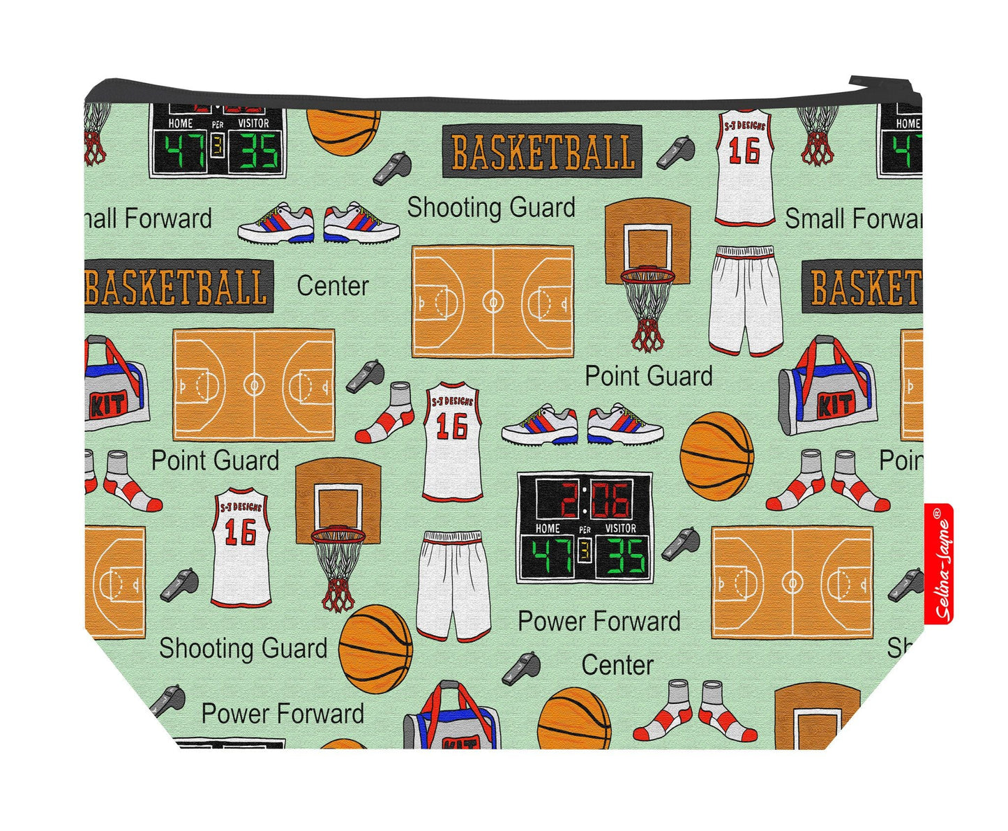Premium sports lover wash bag with vibrant basketball HD print and washable lining