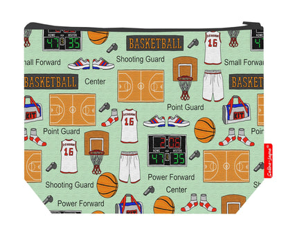 Premium sports lover wash bag with vibrant basketball HD print and washable lining