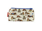 Basset Hound cosmetic bag with vibrant dog breed design featuring adorable Basset Hounds by Selina-Jayne
