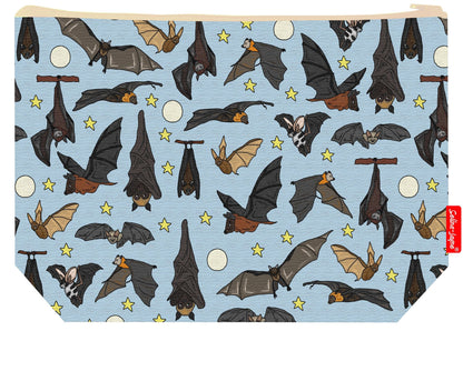 Premium wildlife lover wash bag with vibrant bat HD print and washable lining
