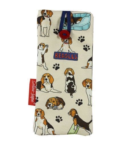 Beagles glasses case with HD dog print, soft cotton lining by Selina-Jayne Designs