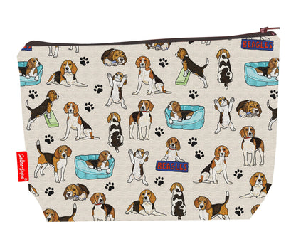 Beagles toiletry bag featuring Beagle-themed design by Selina-Jayne Designs