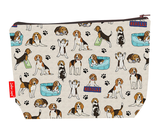 Beagles toiletry bag featuring Beagle-themed design by Selina-Jayne Designs