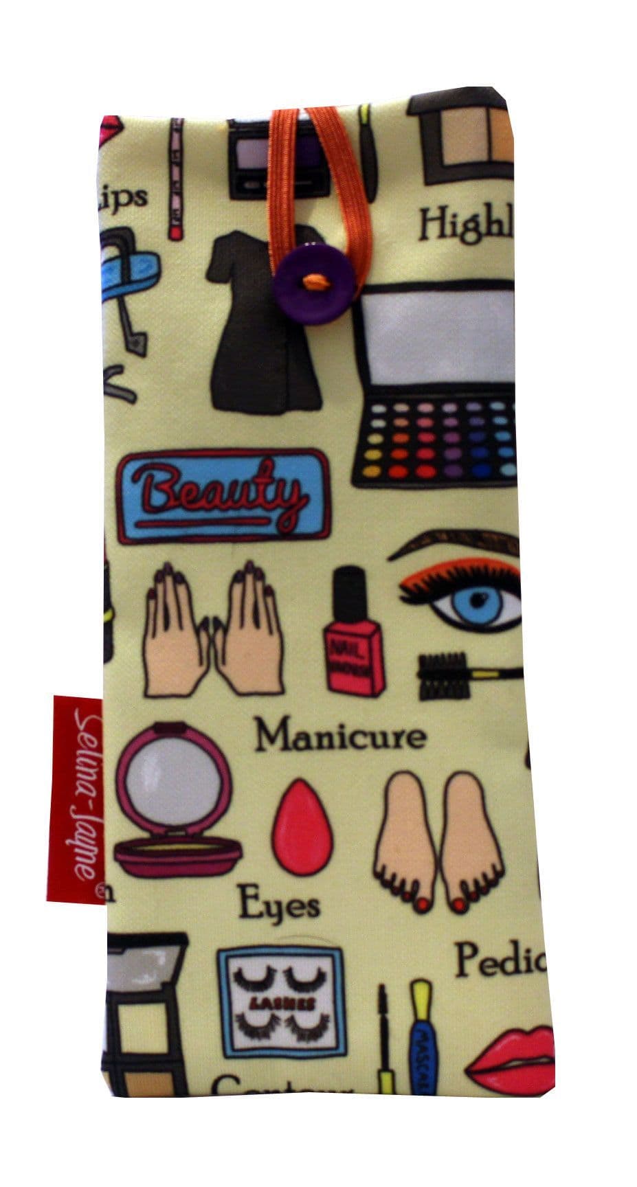 Beautician glasses case with HD beauty print, soft cotton lining by Selina-Jayne Designs