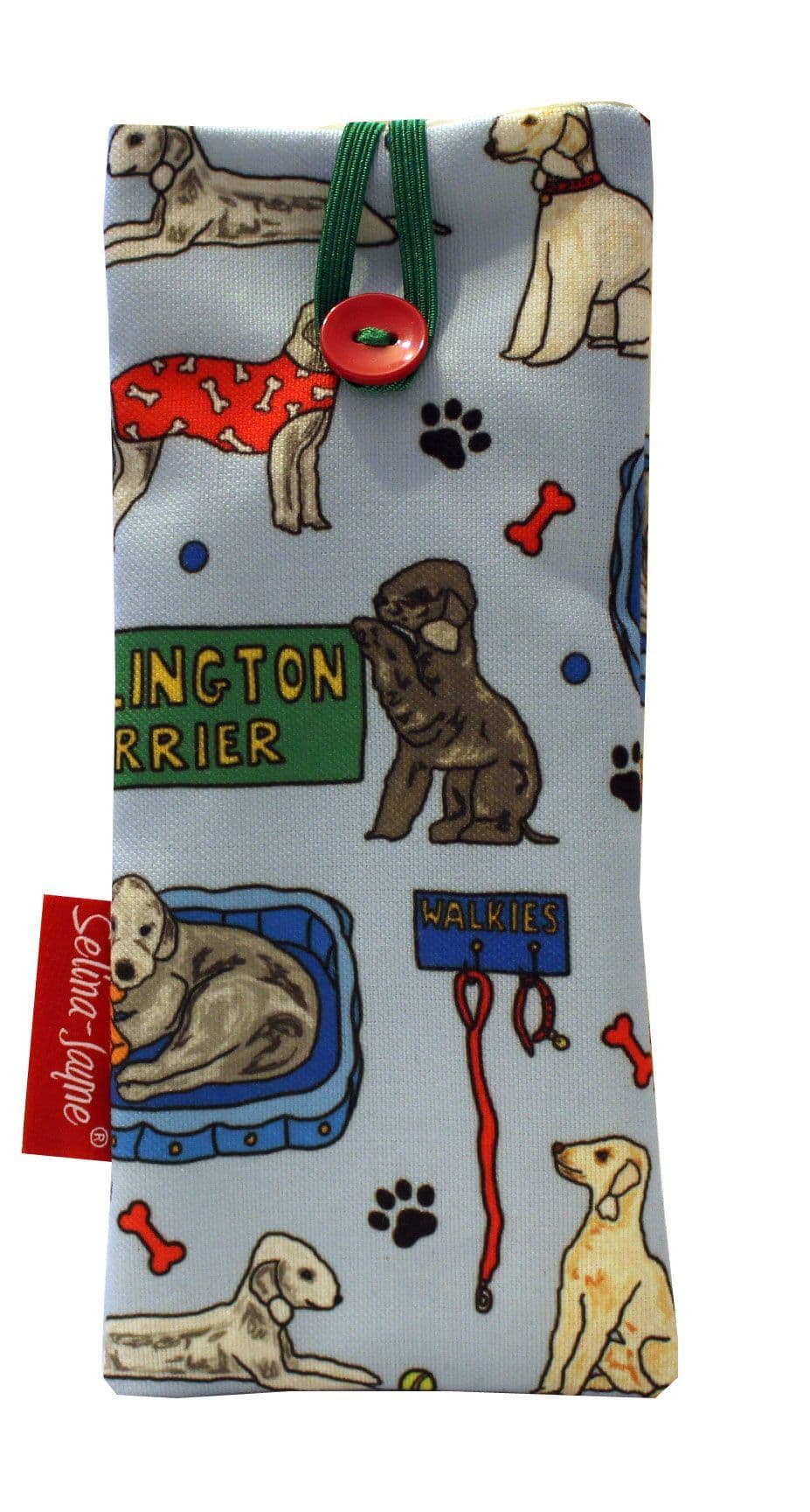 Bedlington Terrier glasses case with HD dog print, soft cotton lining by Selina-Jayne Designs