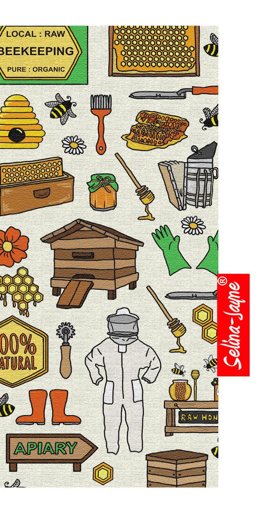 Premium beekeeper soft glasses case — vibrant print, colour-coordinated fastener by Selina-Jayne